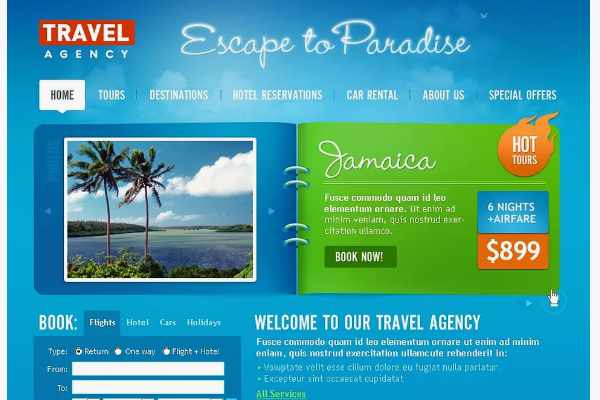 Creation and development of a travel agency website in NYC & throughout the USA